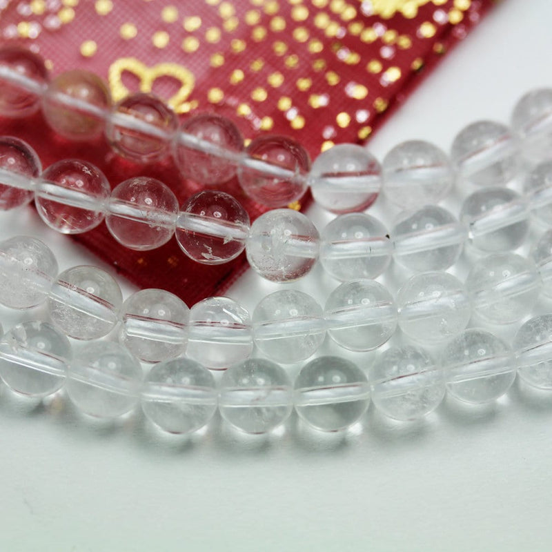 Clear Quartz, 6.5mm Round Gemstone,One full strand,  hole 0.8mm,16", 65 beads