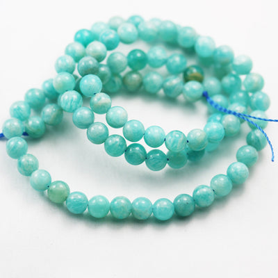 4mm Natural Russian Amazonite ,Green Gemstone Strand, Round, hole0.8mm,16",about 85beads