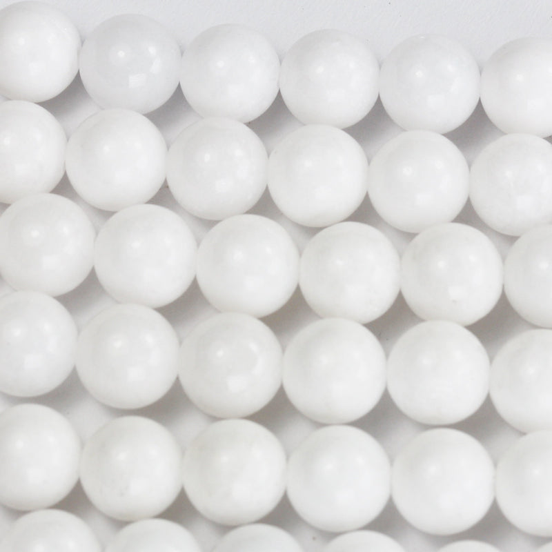 White Jade, 8mm Round Gemstone Beads Strand ,One full strand , hole 1mm, 16 inch, about 50beads