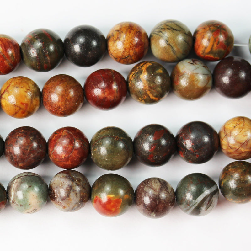 Picasso Jasper,8mm Round Natural Gemstone Beads, One full strand,Red creek jasper,15.5inch, about50 beads