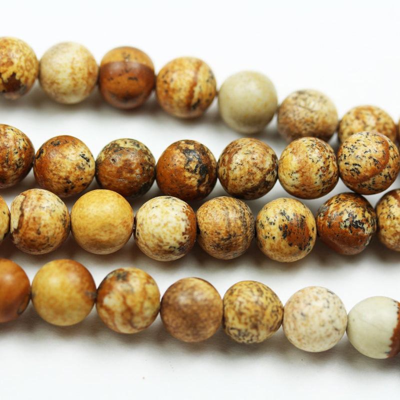 Picture Jasper, 10mm One full strand Gemstone Beads, Round Shape beads,15.5inch, about40 beads