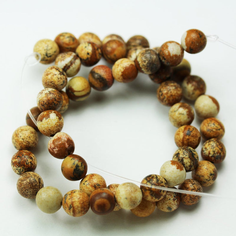 Picture Jasper, 10mm One full strand Gemstone Beads, Round Shape beads,15.5inch, about40 beads