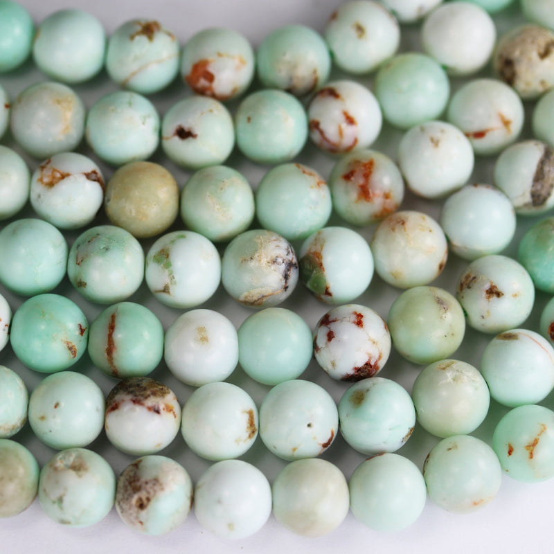 Natural Green Opal , 8mm Round Gemstone Beads ,15.5 ", 1mm hole, about 50beads