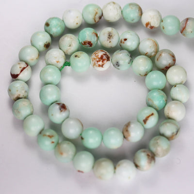 Natural Green Opal , 8mm Round Gemstone Beads ,15.5 ", 1mm hole, about 50beads