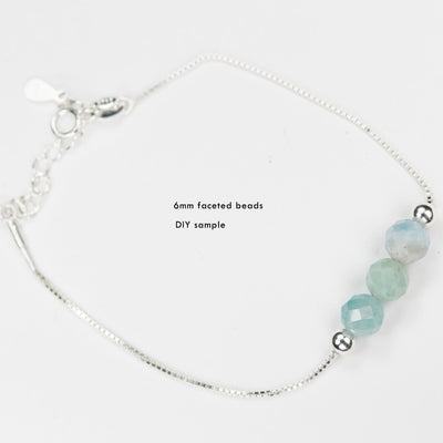 Natural Aquamarine, 8.5mm Faceted Round Gemstone beads,7.5", 1mm hole , about 24 beads