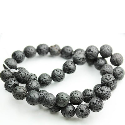 Black Lava Rock,8mm Round Natural Gemstone Beads,One Full, Mala Beads, Black Color