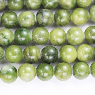 Green Jade, 8mm Green Round Gemstone Strand, 15.5 inch , about 50 beads , 1mm hole