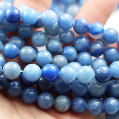 Natural Blue Aventurine, 10mm Round Gemstone Strand, 40 beads, 15.5inch, 1mm hole