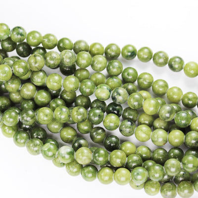 Green Jade, 8mm Green Round Gemstone Strand, 15.5 inch , about 50 beads , 1mm hole