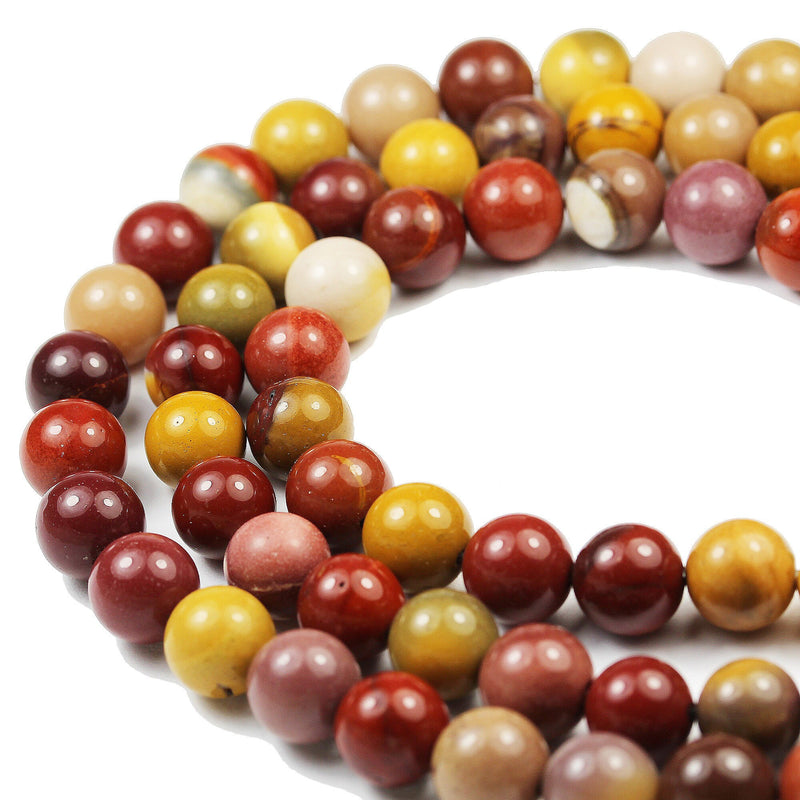 Mookaite Jasper, 8mm round Gemstone Beads, 1mm hole,16inch, about50 beads