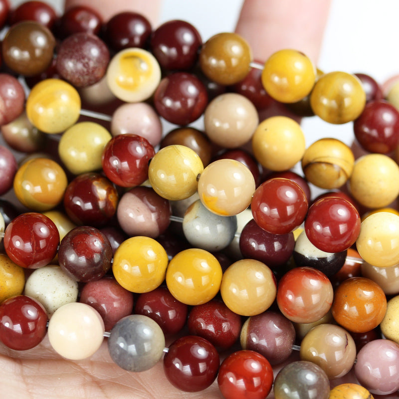 Mookaite Jasper, 8mm round Gemstone Beads, 1mm hole,16inch, about50 beads