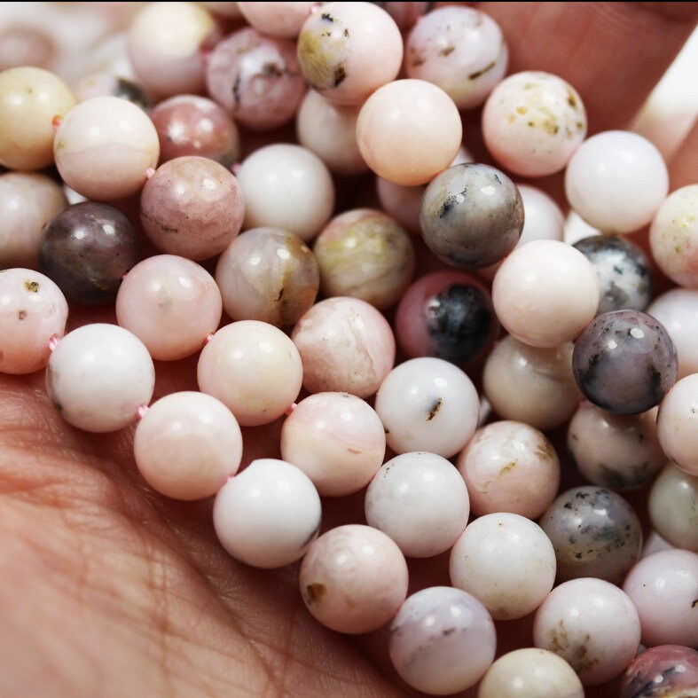 Pink Opal, 8mm Round Gemstone, Full strand Gemstone Beads,16", 1mm hole