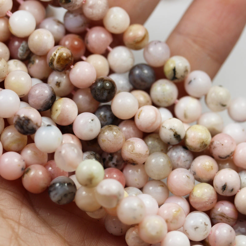 Pink Opal, 8mm Round Gemstone, Full strand Gemstone Beads,16", 1mm hole