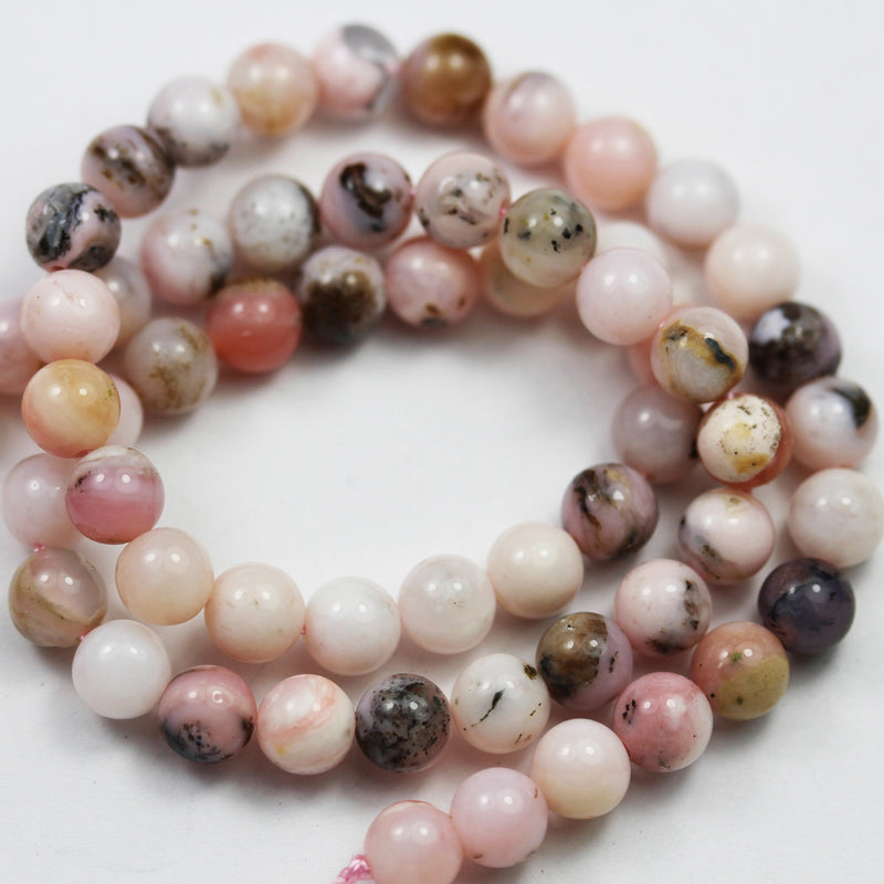 Pink Opal, 8mm Round Gemstone, Full strand Gemstone Beads,16", 1mm hole