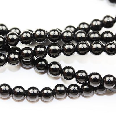 Black Tourmaline , 4mm Round  Shape Gemstone Beads,0.6mm hole, about 90 beads,16"