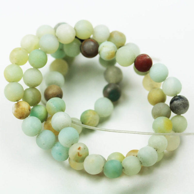 Matte Amazonite, 6mm Round Gemstone Strand, One full strand ,about 60beads,hole1mm,15.5"