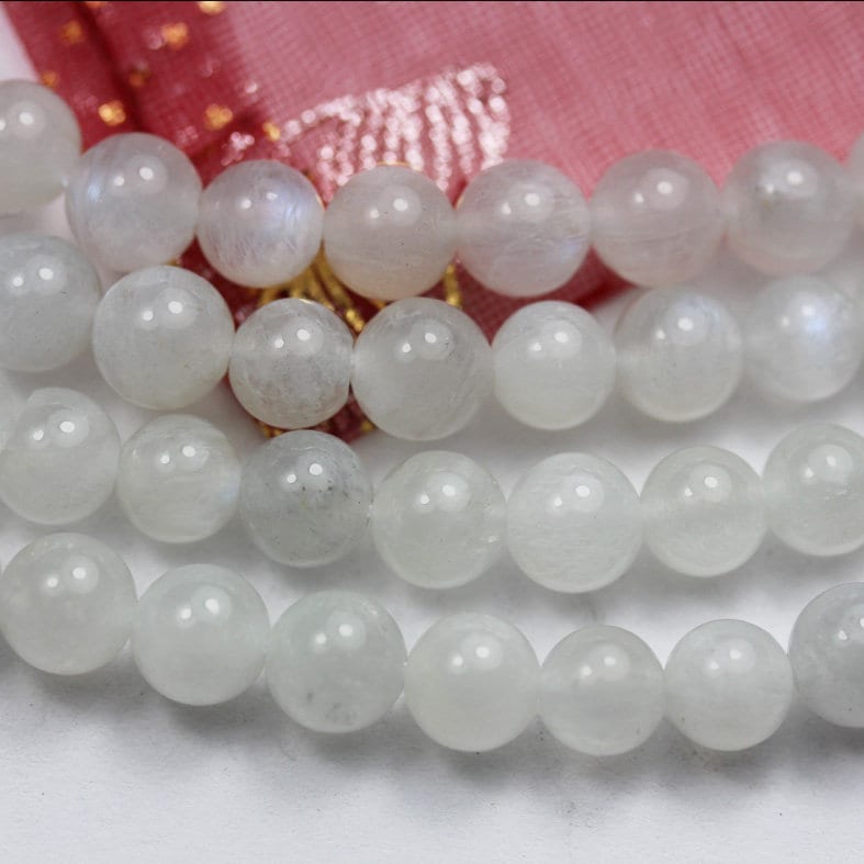 Moonstone with Blue Flash ,6.5mm  Round Gemstone Strand, One full strand, 65 beads,0.8mm hole