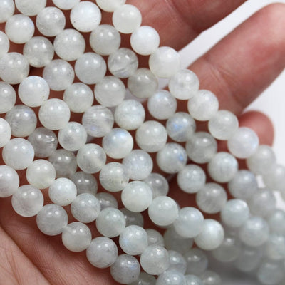 Moonstone with Blue Flash ,6.5mm  Round Gemstone Strand, One full strand, 65 beads,0.8mm hole