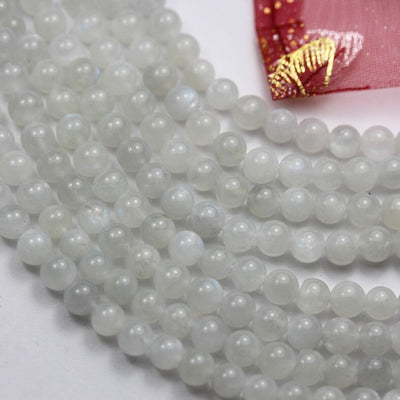 Moonstone with Blue Flash ,6.5mm  Round Gemstone Strand, One full strand, 65 beads,0.8mm hole