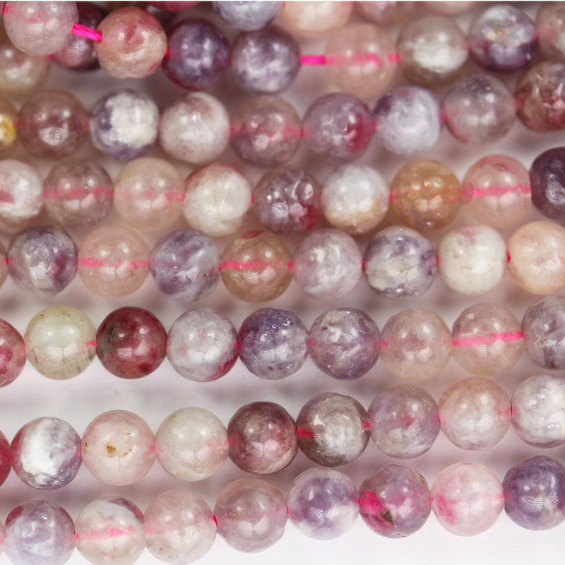 Pink Tourmaline, 6mm Pink Round Gemstone Strand, 15.5 inch , about 60 beads , 1mm hole