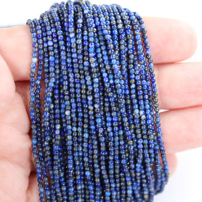 Natural lapis lazuli, 2mm round  gemstone, natural Gemstone beads,15.5inch ,0.4mm hole, 16", about 220 beads