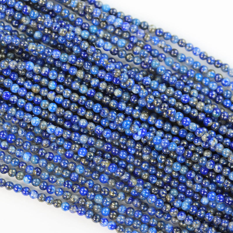 Natural lapis lazuli, 2mm round  gemstone, natural Gemstone beads,15.5inch ,0.4mm hole, 16", about 220 beads