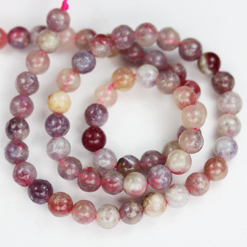 Pink Tourmaline, 6mm Pink Round Gemstone Strand, 15.5 inch , about 60 beads , 1mm hole