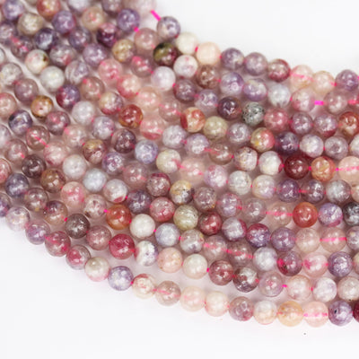 Pink Tourmaline, 6mm Pink Round Gemstone Strand, 15.5 inch , about 60 beads , 1mm hole