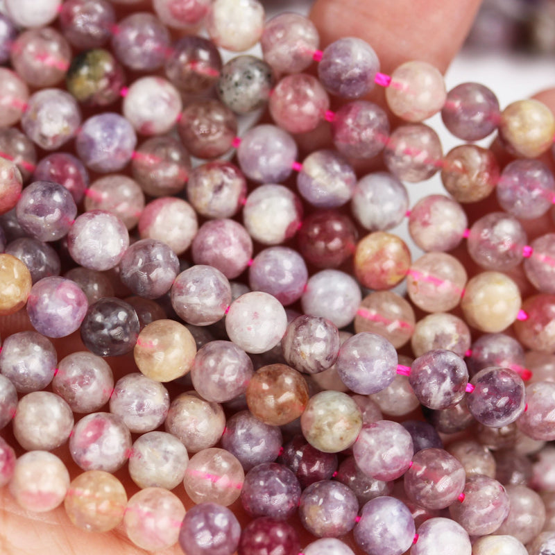 Pink Tourmaline, 6mm Pink Round Gemstone Strand, 15.5 inch , about 60 beads , 1mm hole