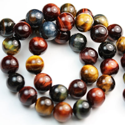 Tiger eye, 10mm three Color round Gemstone,One full strand , hole 1mm,16", about 40 beads