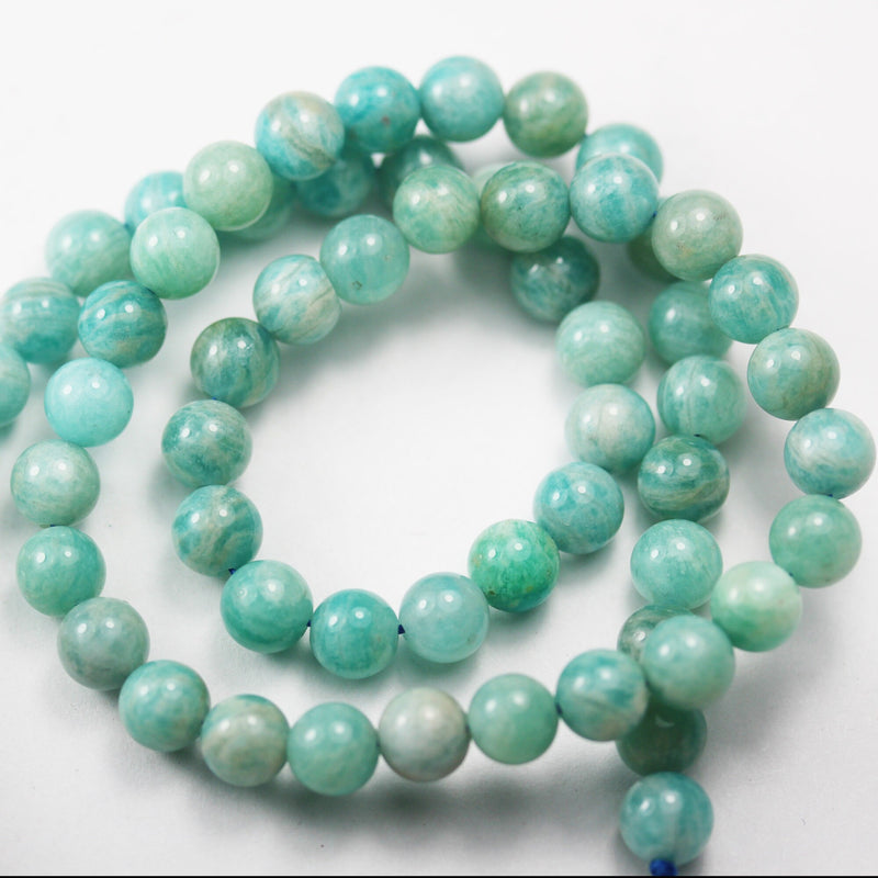 6mm Amazonite,One full strand Natural Green Gemstone Strand,Round, hole0.8mm,16"