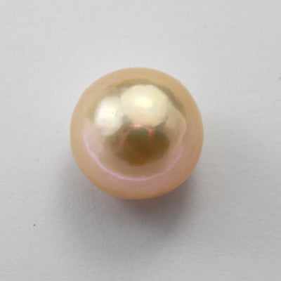 Freshwater Pearl, 8-9mm AAA Half Drilled Rose Button Round Pearl Studs , for Making earring/Ring , hole 1mm