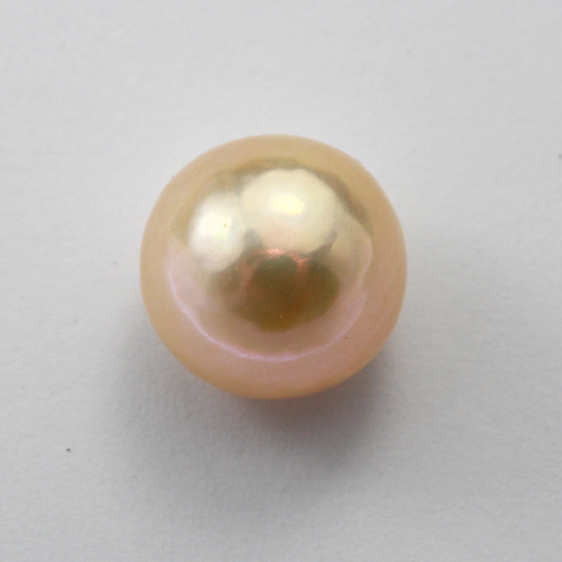 Freshwater Pearl, 8-9mm AAA Half Drilled Rose Button Round Pearl Studs , for Making earring/Ring , hole 1mm