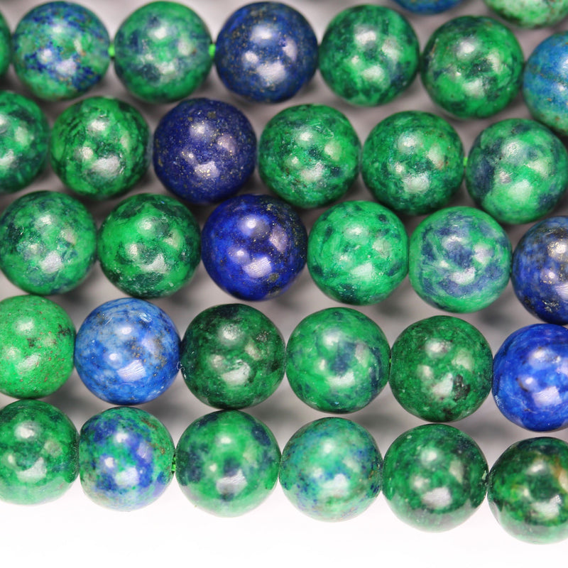 Azurite , 8mm Round  Gemstone Beads Strand, One full strand  hole 1mm, 16 inch