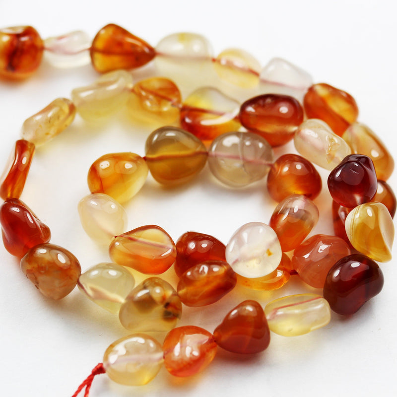 Carnelian, Natural Gemstone Nugget Beads,8*10mm,hole 1mm,One full strand 15.5inch