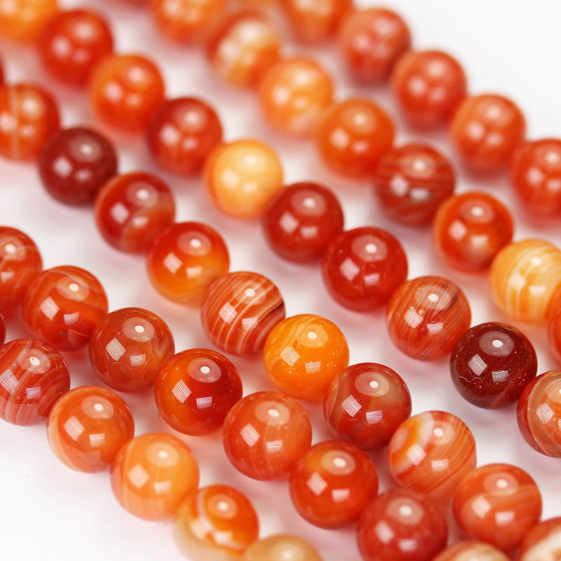 Carnelian, 8mm Round Gemstone Beads Strand, One full strand , hole1 mm, 16 inch, about 50beads