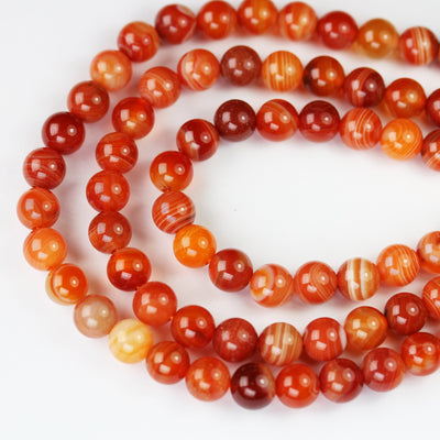 Carnelian, 8mm Round Gemstone Beads Strand, One full strand , hole1 mm, 16 inch, about 50beads