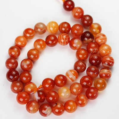 Carnelian, 8mm Round Gemstone Beads Strand, One full strand , hole1 mm, 16 inch, about 50beads