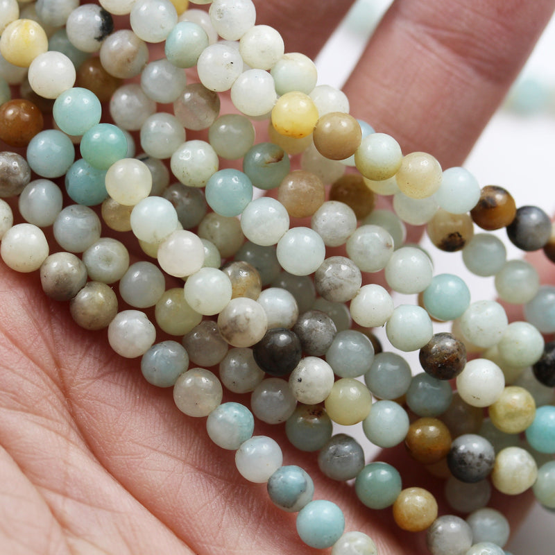 Amazonite,4/6/8/10mm Round Gemstone Strand, One full strand , 15.5inch