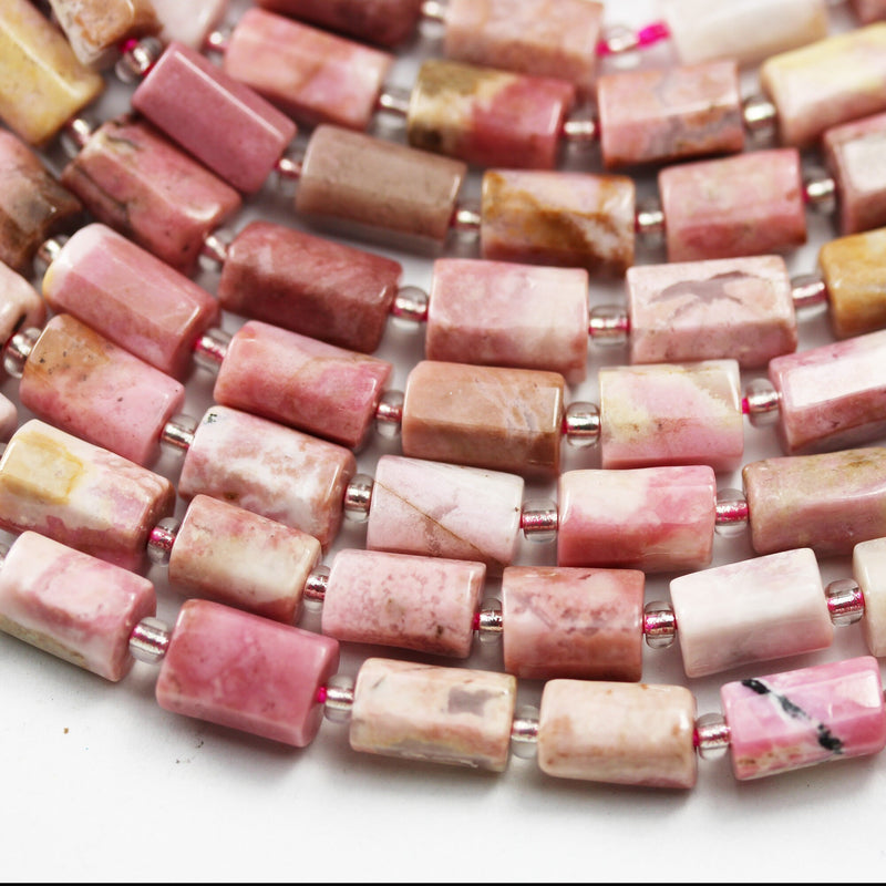 Natural Rhodonite, 10*7mm Tube gemstone ,One full strand Natural Gemstone, 15.5", about 34 beads, 1mm hole