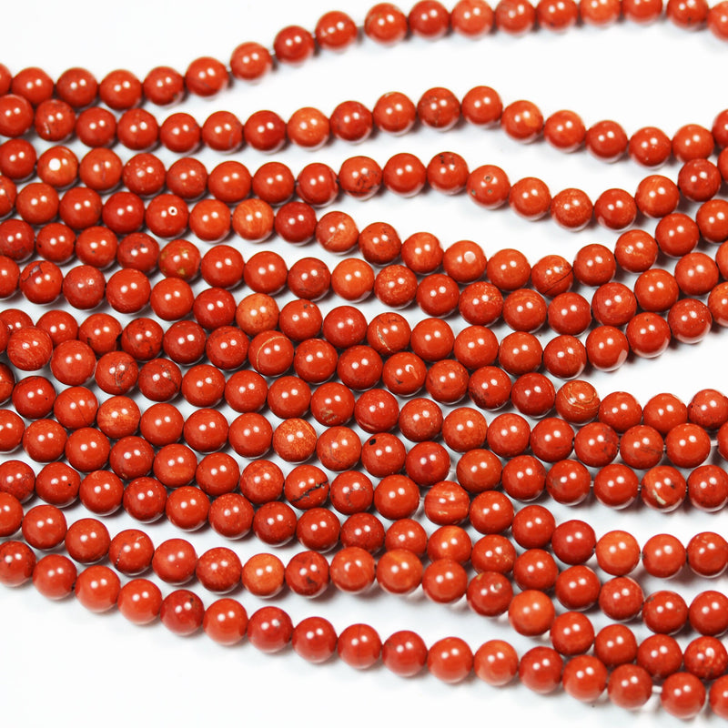 Red Jasper, 6mm Gemstone Beads Strand, One full strand ,hole 0.8mm