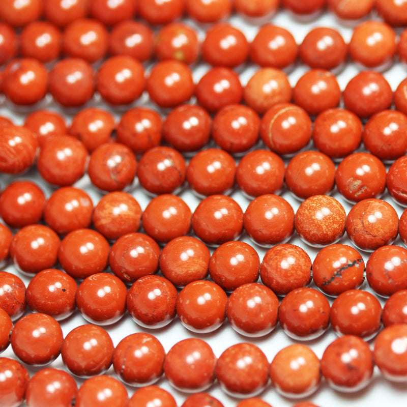 Red Jasper, 6mm Gemstone Beads Strand, One full strand ,hole 0.8mm