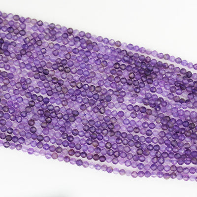 Amethyst,3mm Faceted Round, One full strand Gemstone Beads, Round Shape ,0.6mm hole, 16", about 150beds