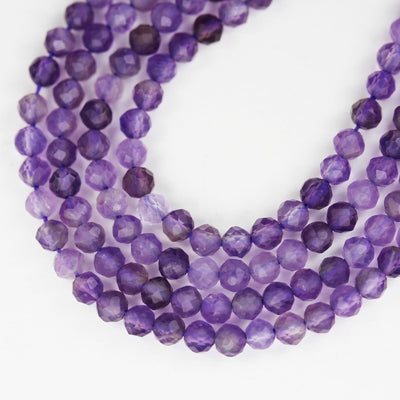 Amethyst,3mm Faceted Round, One full strand Gemstone Beads, Round Shape ,0.6mm hole, 16", about 150beds