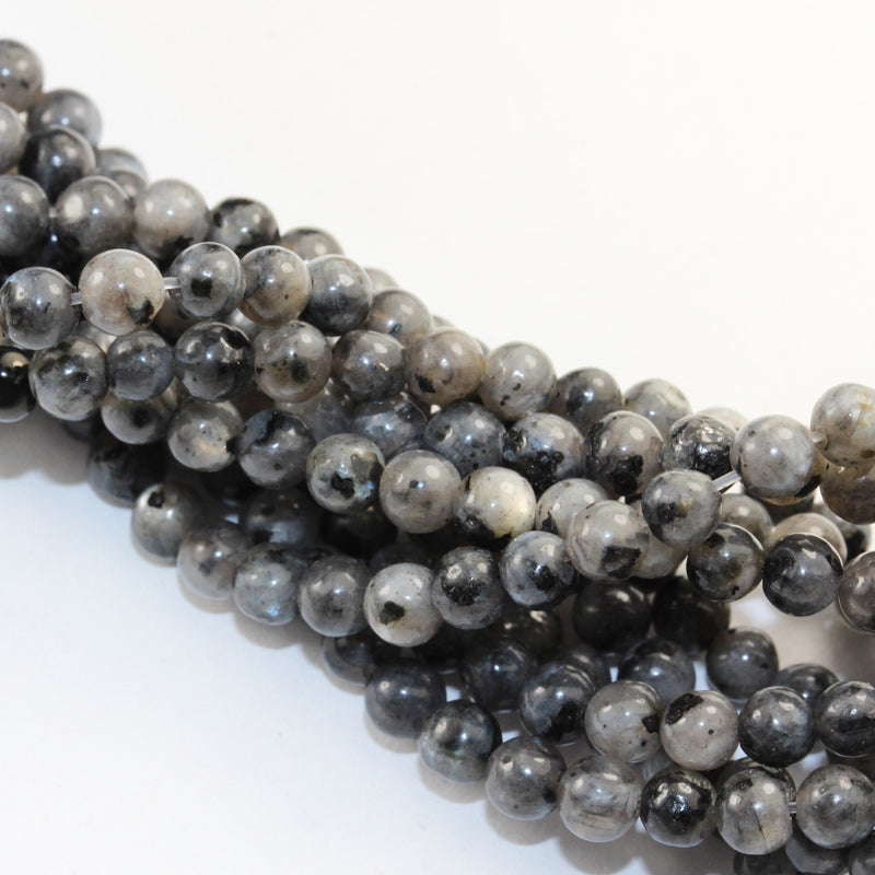 Black Labradorite Beads, Larvikite, 4mm round gemstone, hole 0.8mm,16", about 85 beads