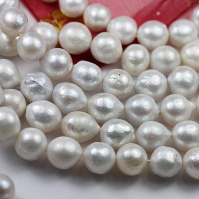 11-13mm Baroque White Freshwater Pearl Strand,  15.5 inch, 0.8mm hole, about 30 beads