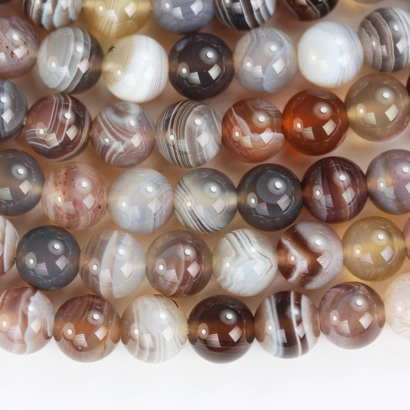 Botswana Agate, 6mm Round Natural Gemstone Strand,15.5 inch,about 70 beads , 1mm hole