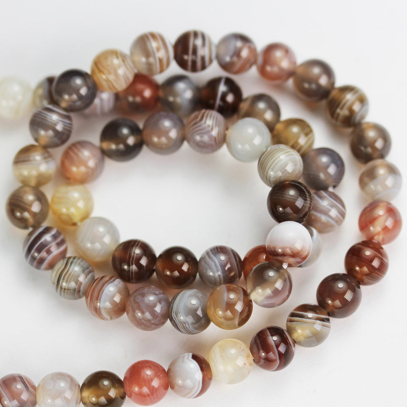 Botswana Agate, 6mm Round Natural Gemstone Strand,15.5 inch,about 70 beads , 1mm hole