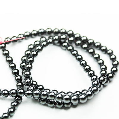 Hematite, 4mm round gemstone, One full strand , Gemstone beads, hole 0.6mm,16"