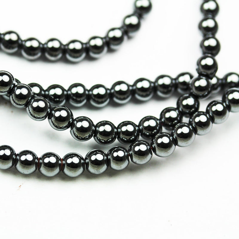 Hematite, 4mm round gemstone, One full strand , Gemstone beads, hole 0.6mm,16"